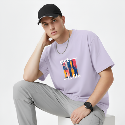 Unisex “Art is Life” Graphic T-Shirt – Abstract Color Splash Design