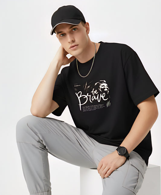 "Be Brave" Lion Graphic T-Shirt: Men's & Women's Inspirational Tee