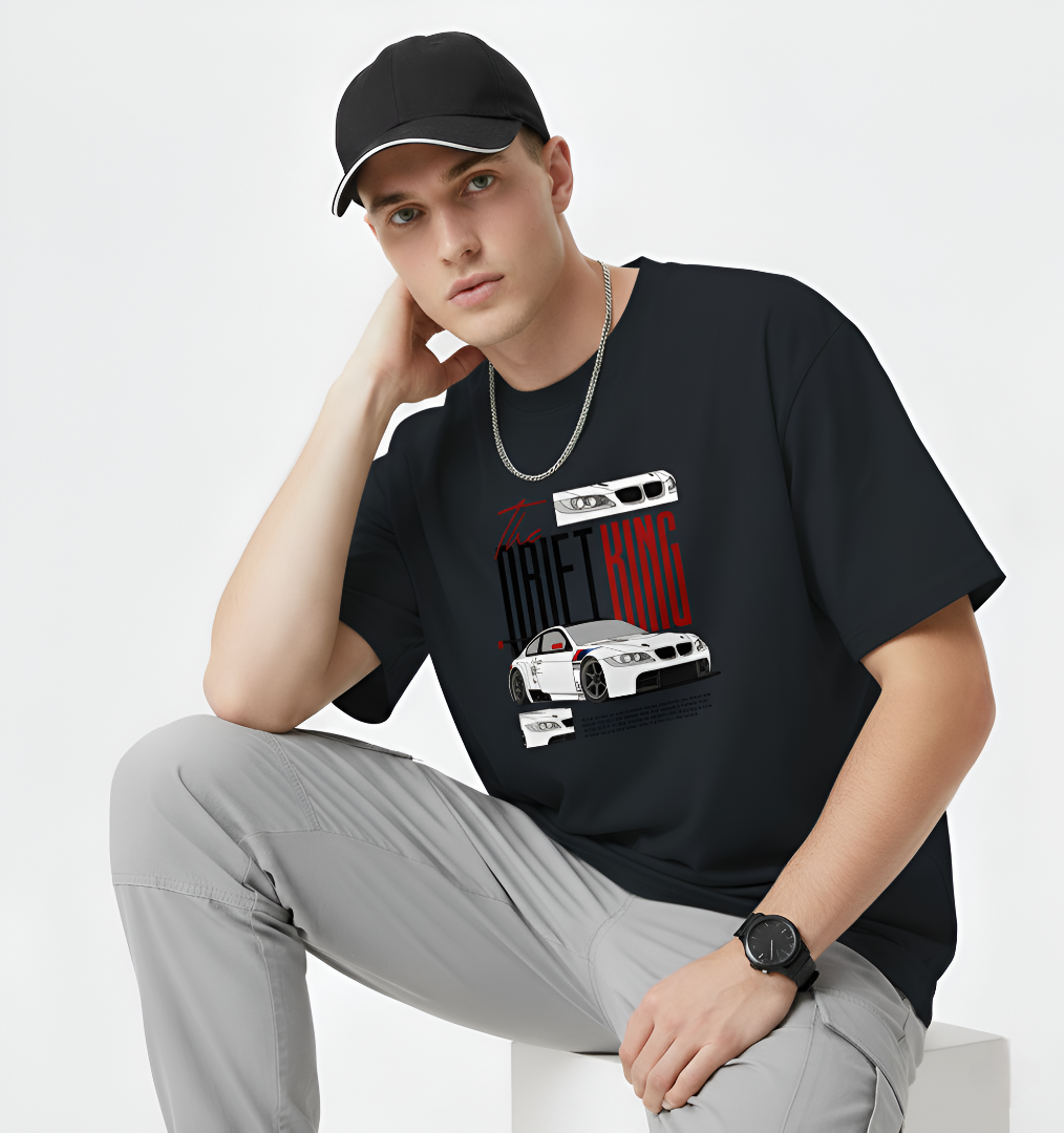 Drift Car Graphic Oversized Streetwear Tee